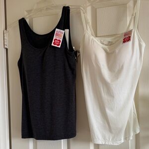 Uniqlo Heattech Bra Top Dark Gray and White